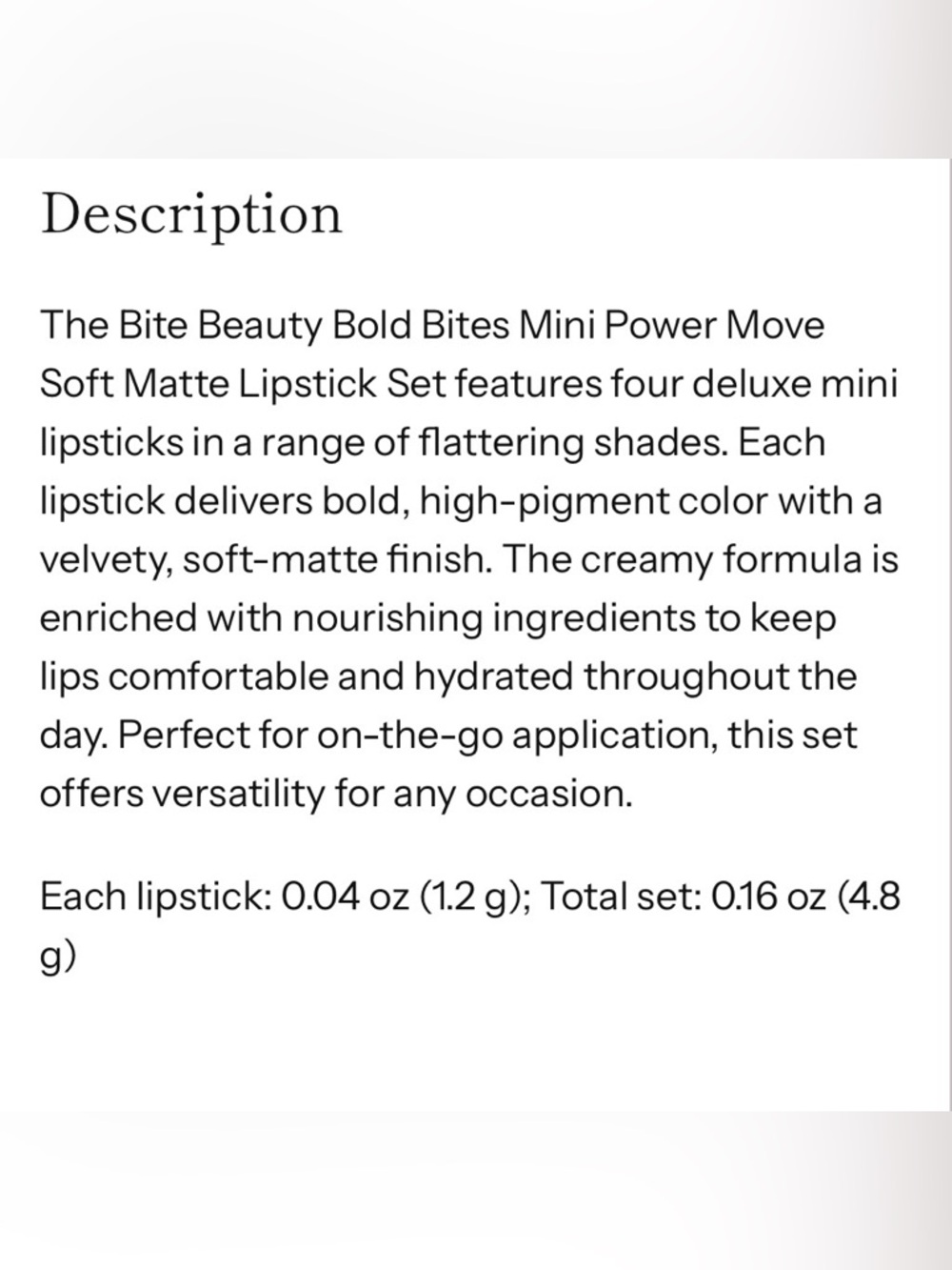 BITE BEAUTY Bold Bites Mini Power Move Soft Matte Lipstick Set- *DISCONTINUED - Picture 5 of 6